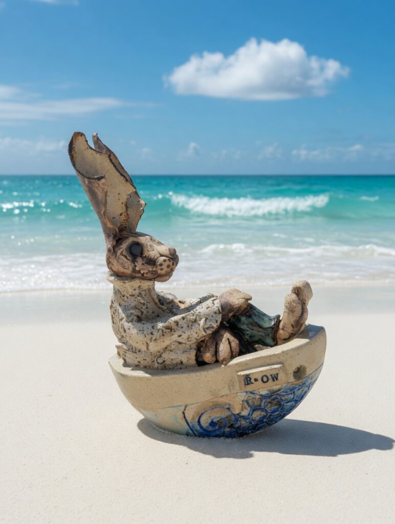 Ceramic Hare Sculpture